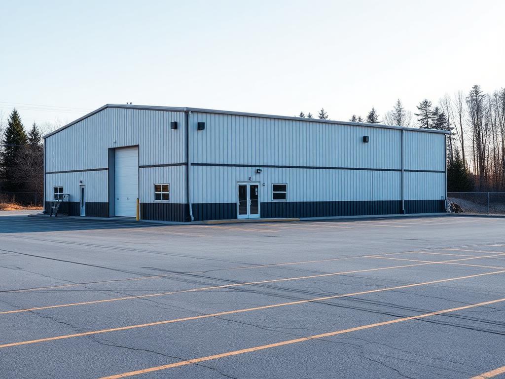 Bâtiment industriel léger avec stationnement entretenu
